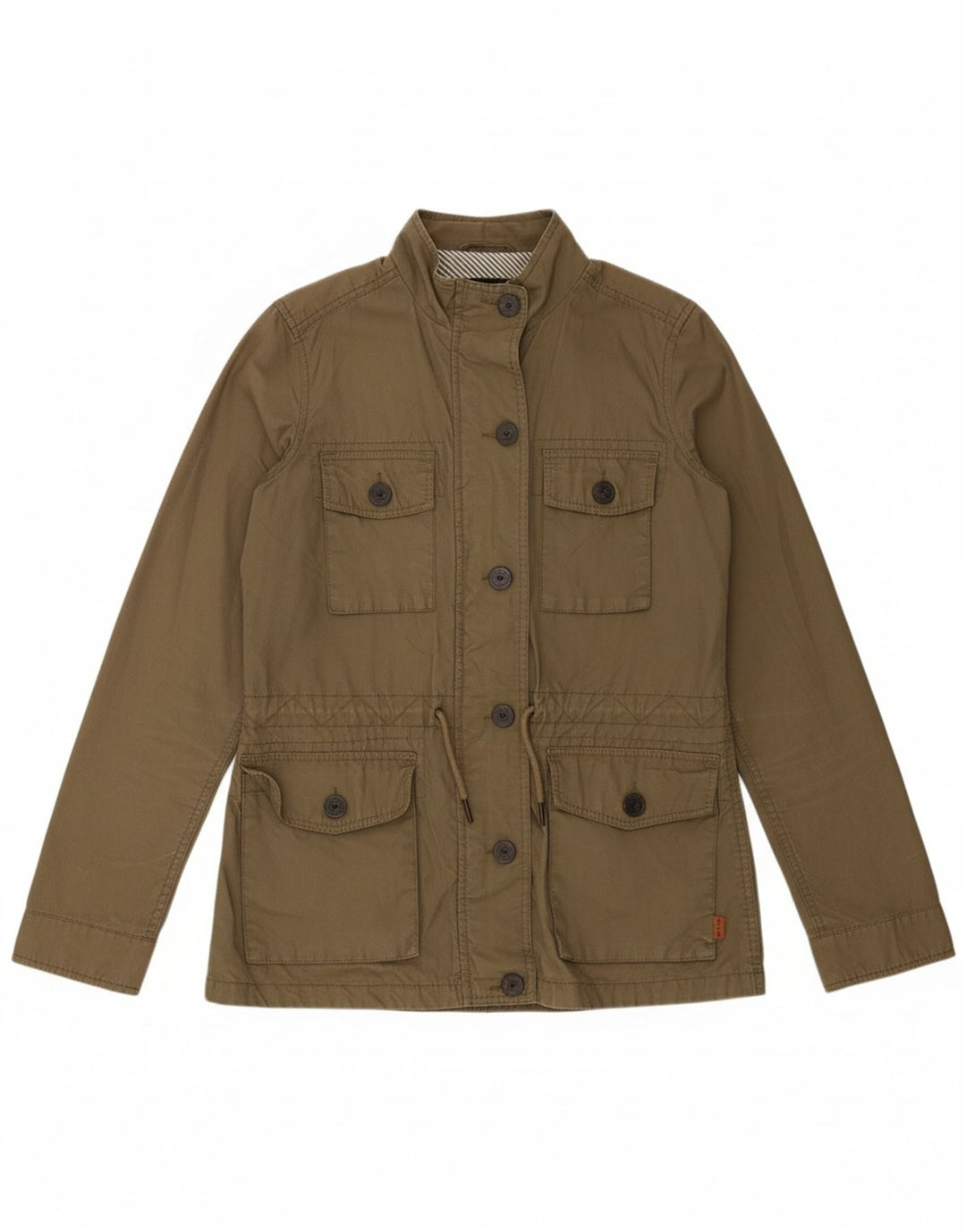 FAT FACE Womens Utility Jacket UK 10 Small Khaki Cotton