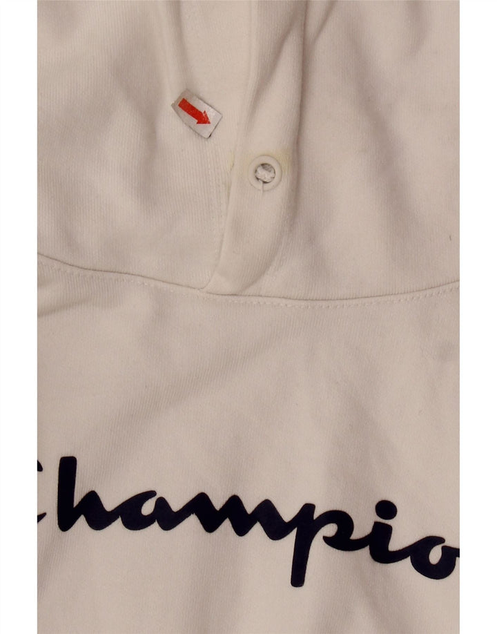 CHAMPION Pull à capuche court à manches courtes pour femme UK 10 Petit Blanc