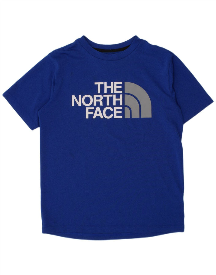 THE NORTH FACE Boys Graphic T-Shirt Top 9-10 Years Medium  Blue Polyester