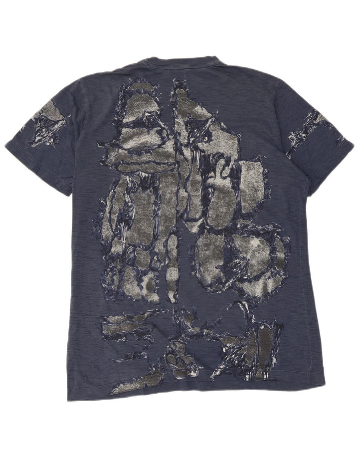 Diesel T-Shirt Graphique Homme Bleu Marine Moyen