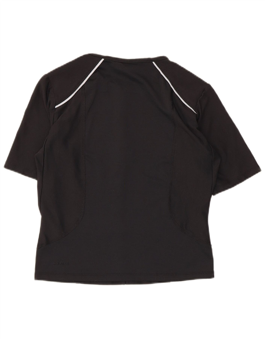NIKE T-shirt Dri Fit à col zippé pour femme UK 14/16 Large Noir Polyester