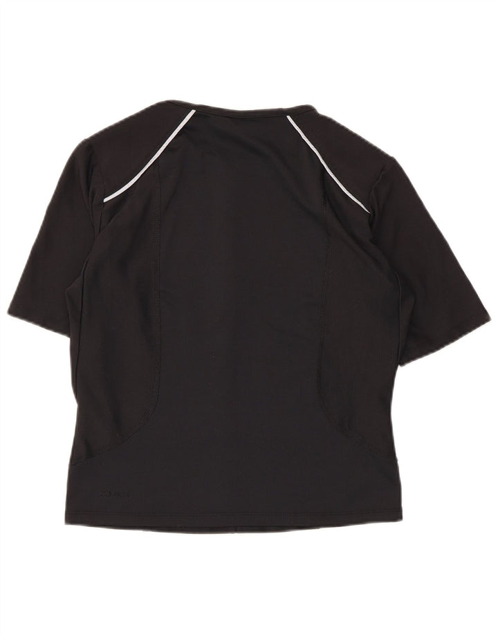 NIKE T-shirt Dri Fit à col zippé pour femme UK 14/16 Large Noir Polyester