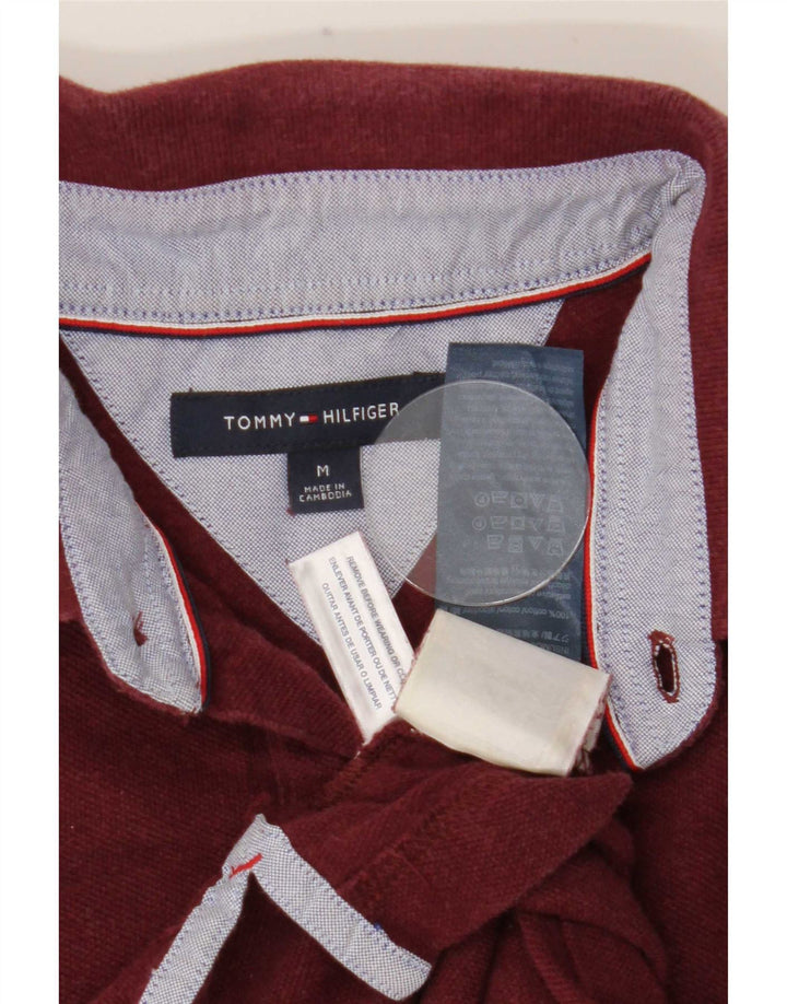 Tommy Hilfiger Polo Homme Coton Bordeaux Moyen