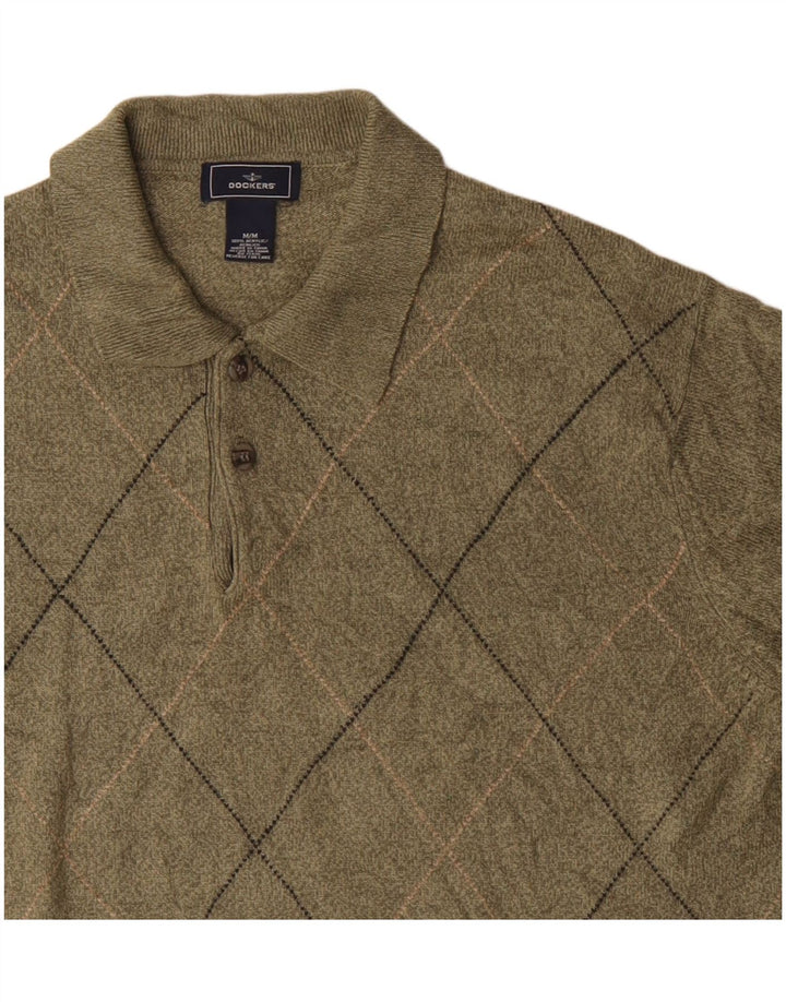 Dockers Pull à col polo pour homme Kaki moyen Argyle/Diamond Acrylique