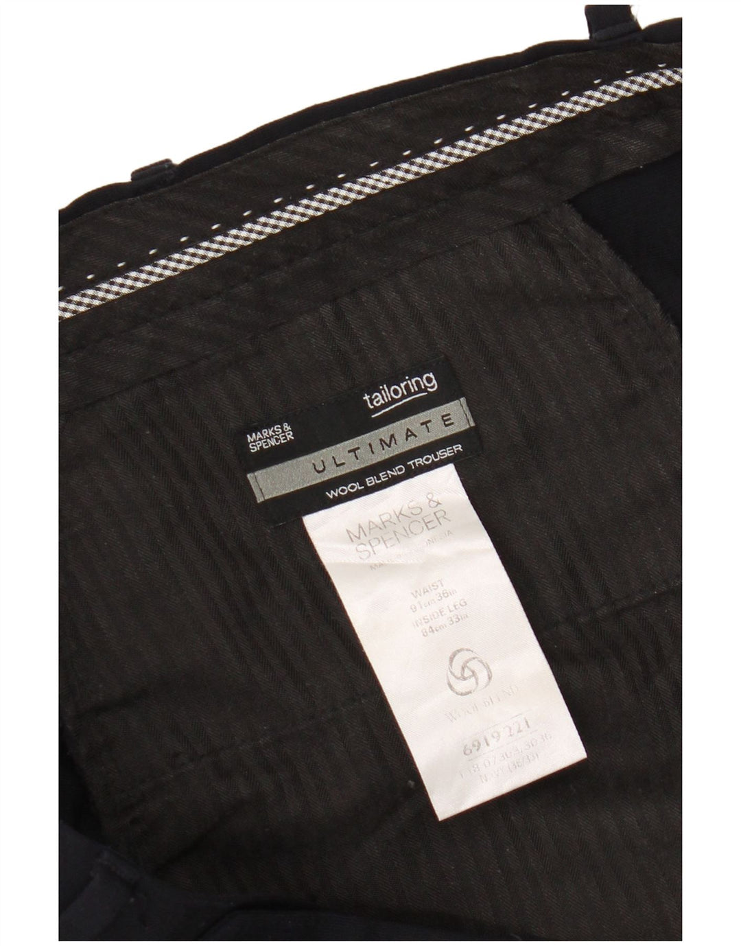 Marks & Spencer Pantalon de costume pour homme W36 L33 Bleu marine Polyester