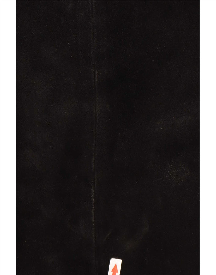 Sisley Veste en daim pour homme UK 38 Cuir noir moyen