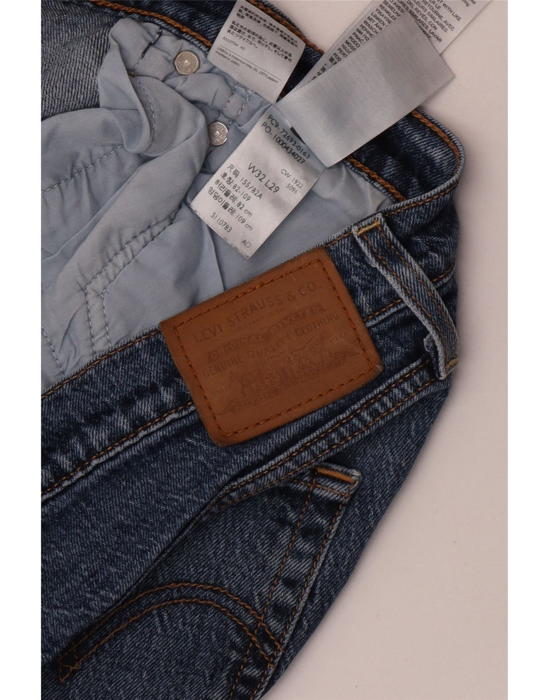Levi's Jean Droit Ribcage Femme W32 L29 Bleu Coton