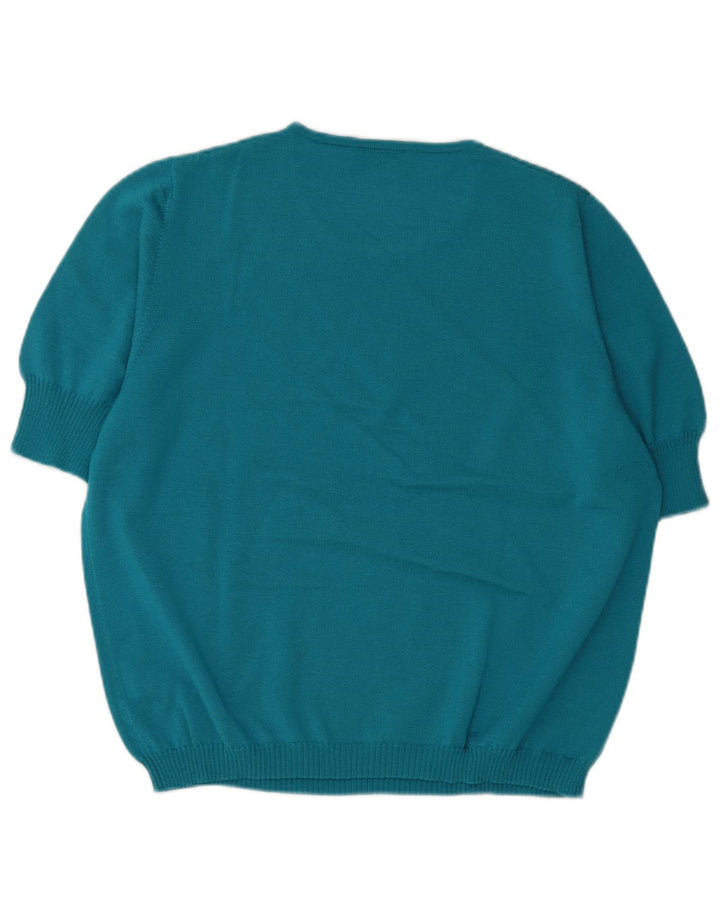 LUISA SPAGNOLI Pull à manches courtes et col bateau pour femme UK 18 XL Bleu