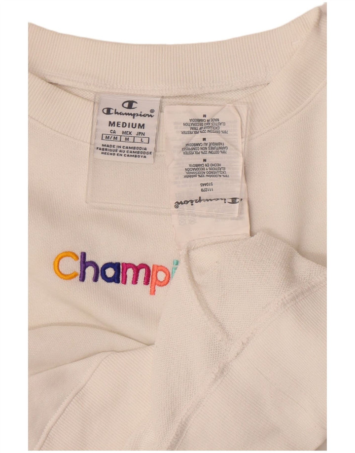 Champion Sweat-shirt court pour femme UK 14 Medium Off White Coton