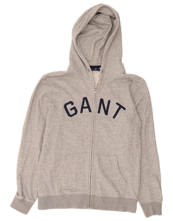 Gant Pull à capuche zippé graphique pour hommes, grand coton moucheté gris