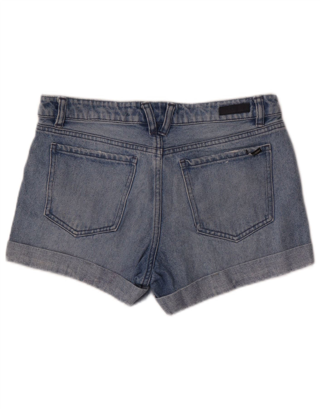 Volcom Short en jean vieilli coupe Boyfriend W28 pour femme en coton bleu moyen