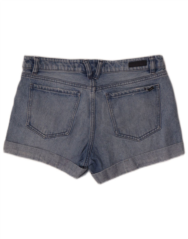 Volcom Short en jean vieilli coupe Boyfriend W28 pour femme en coton bleu moyen