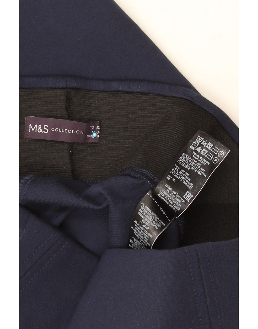 Marks & Spencer Legging court pour femme UK 12 Bleu marine moyen Viscose