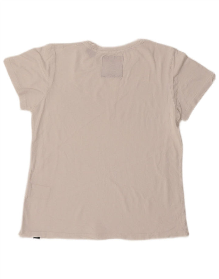 SUPERDRY T-Shirt Graphique Femme UK 12 Coton Blanc Moyen