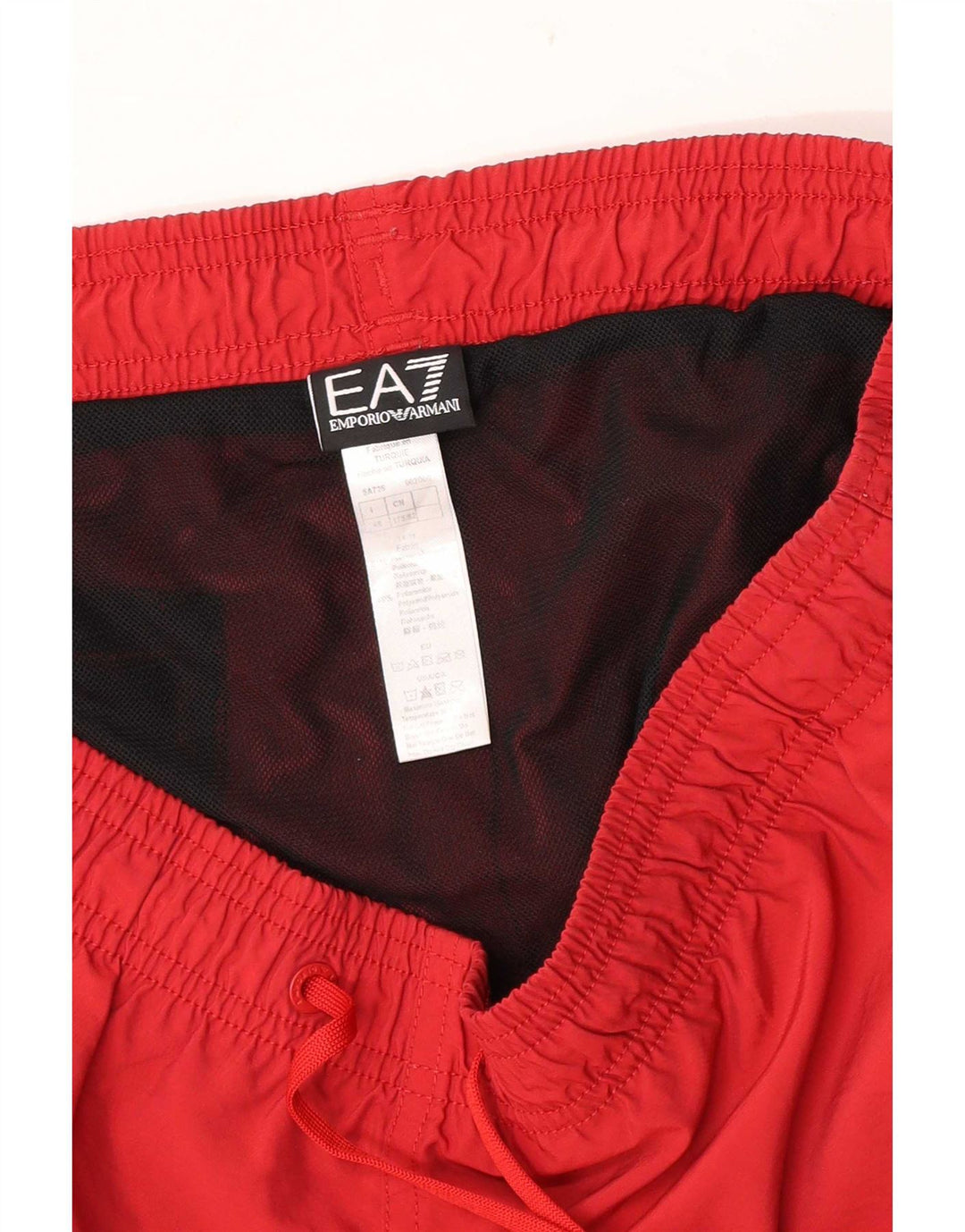 Emporio Armani Short de Bain Homme IT 48 Rouge Moyen Polyester