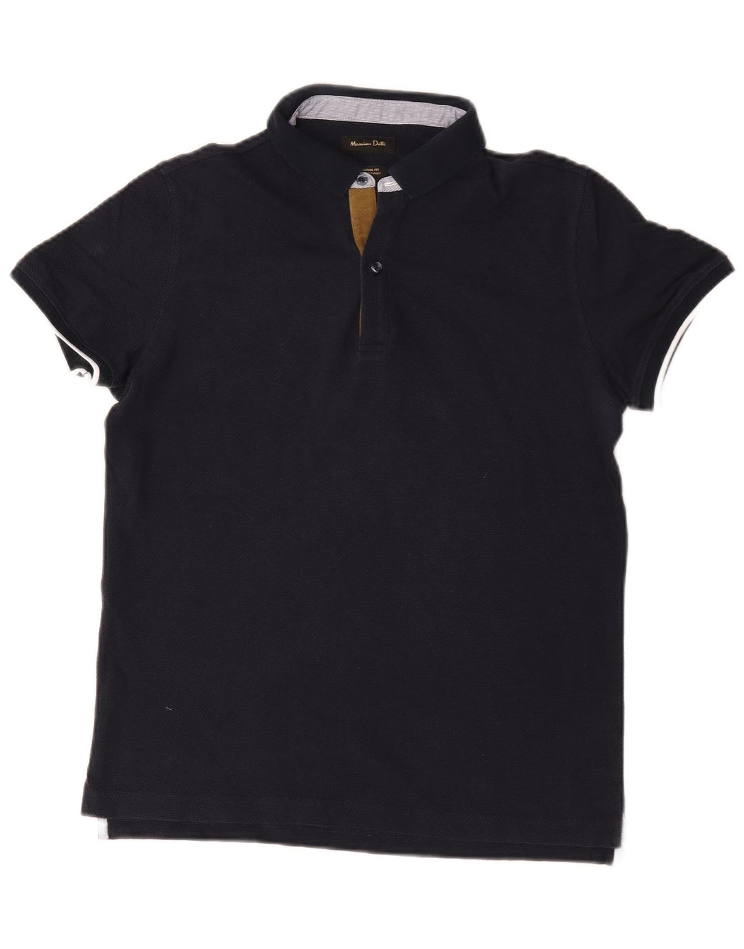 Massimo Dutti Polo coupe décontractée pour homme en coton bleu marine moyen
