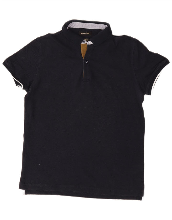 Massimo Dutti Polo coupe décontractée pour homme en coton bleu marine moyen