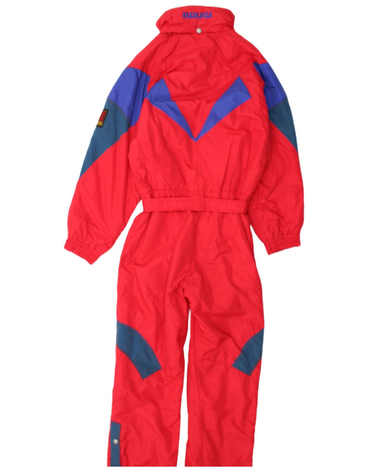 Brugi Combinaison de Ski à Capuche Femme IT 44 Polyamide Colorblock Rouge Moyen