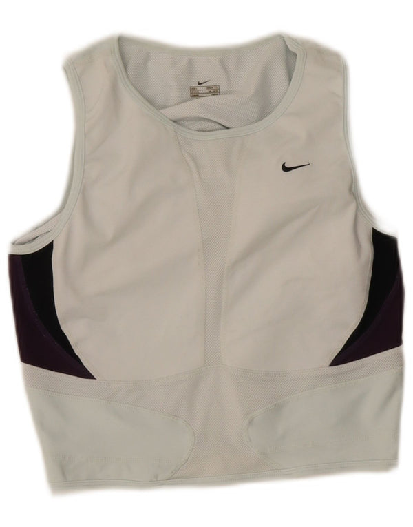 Nike Débardeur court pour femme UK 14/16 Grand Bleu Colorblock Polyester