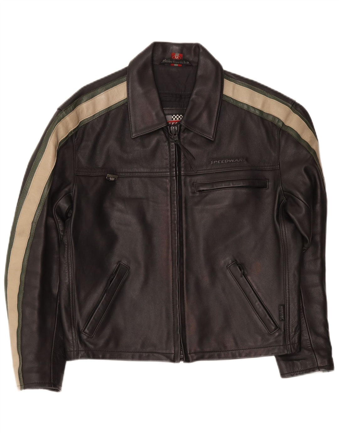 Hein Gericke Veste de motard en cuir pour homme UK 38 Medium Black Colourblock
