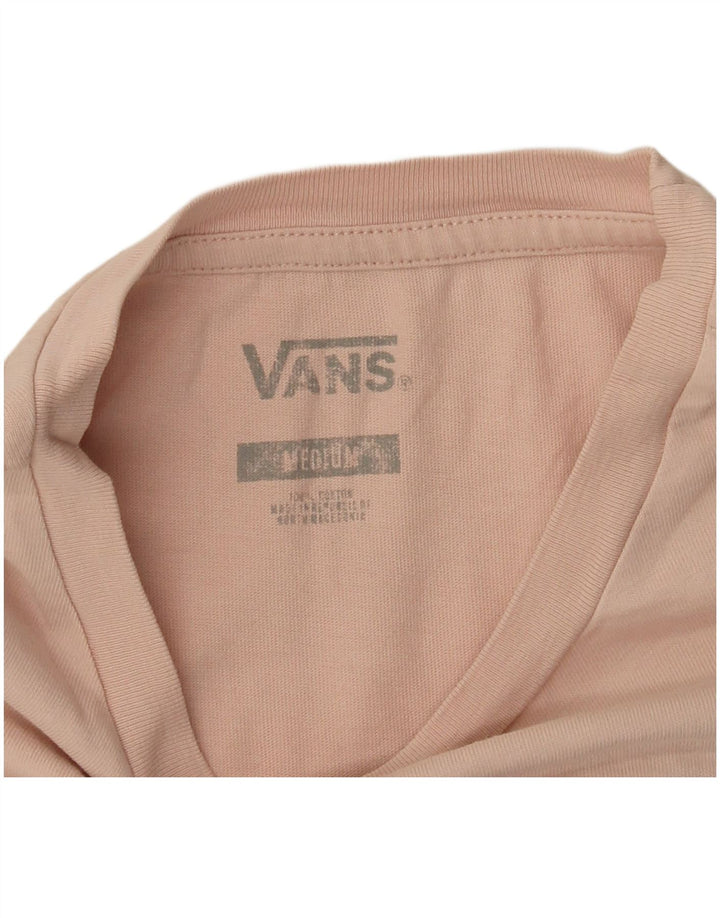 VANS T-shirt graphique pour femme UK 12 en coton rose moyen