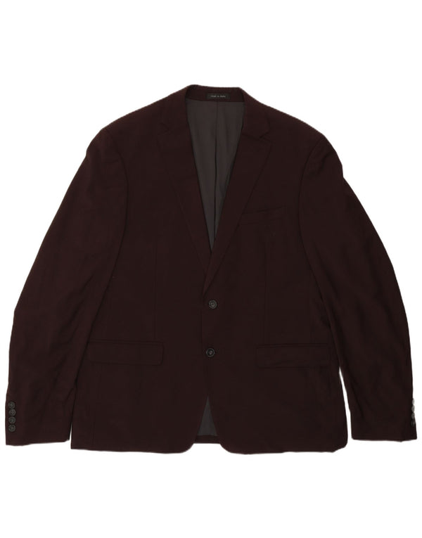 Calvin Klein Veste blazer à 2 boutons coupe régulière pour homme UK 44 2XL Bordeaux