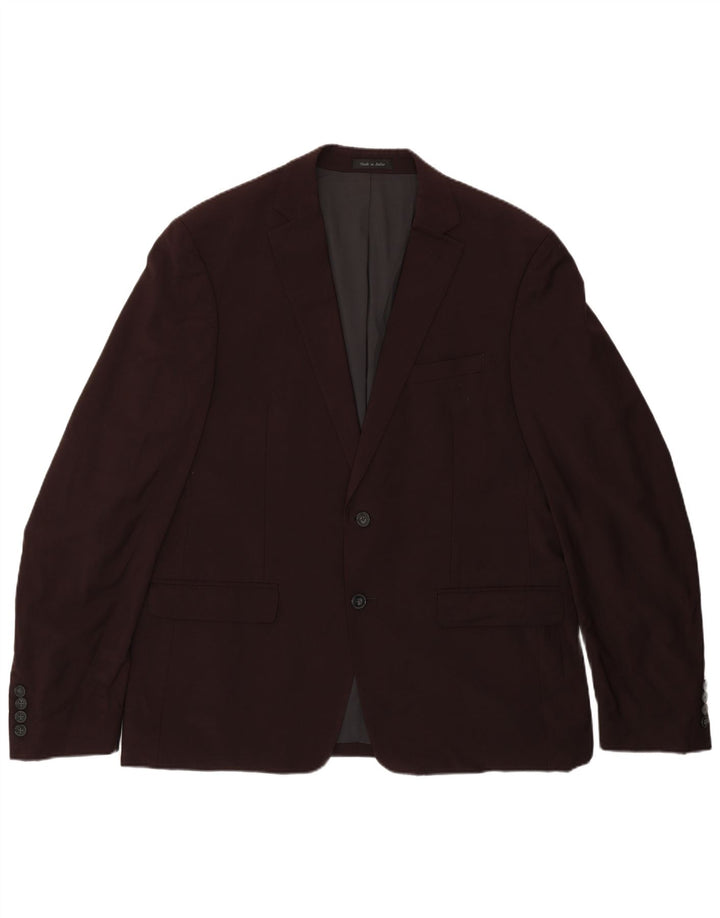 Calvin Klein Veste blazer à 2 boutons coupe régulière pour homme UK 44 2XL Bordeaux