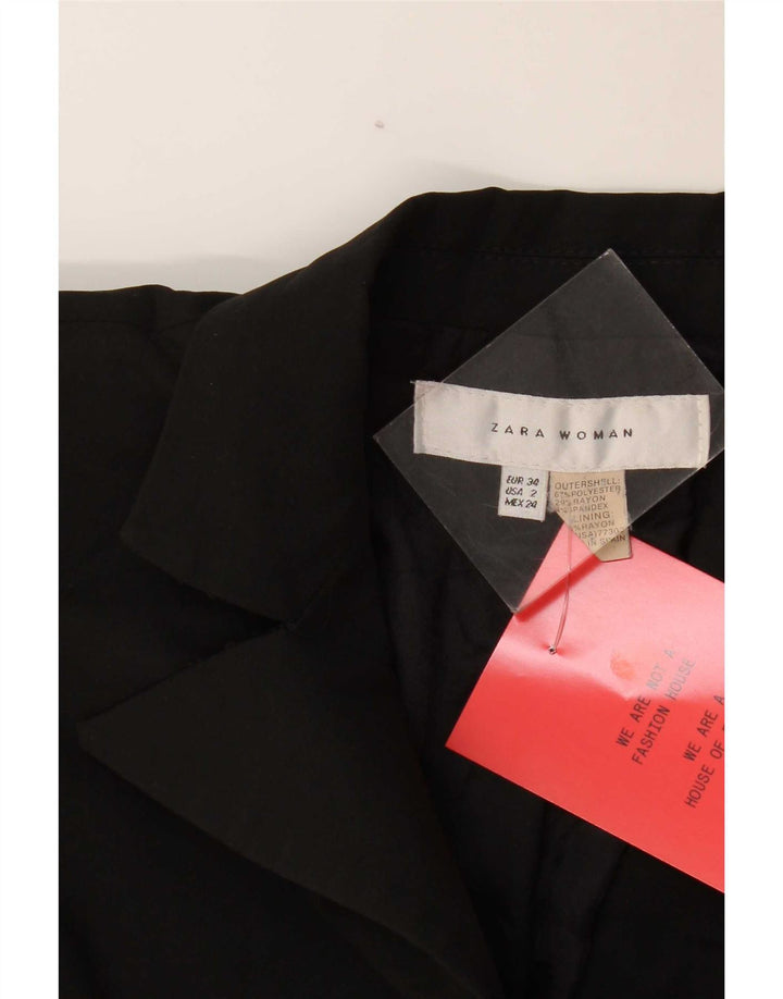 Zara Veste Blazer 1 Bouton Femme EU 34 2XS Noir Polyester