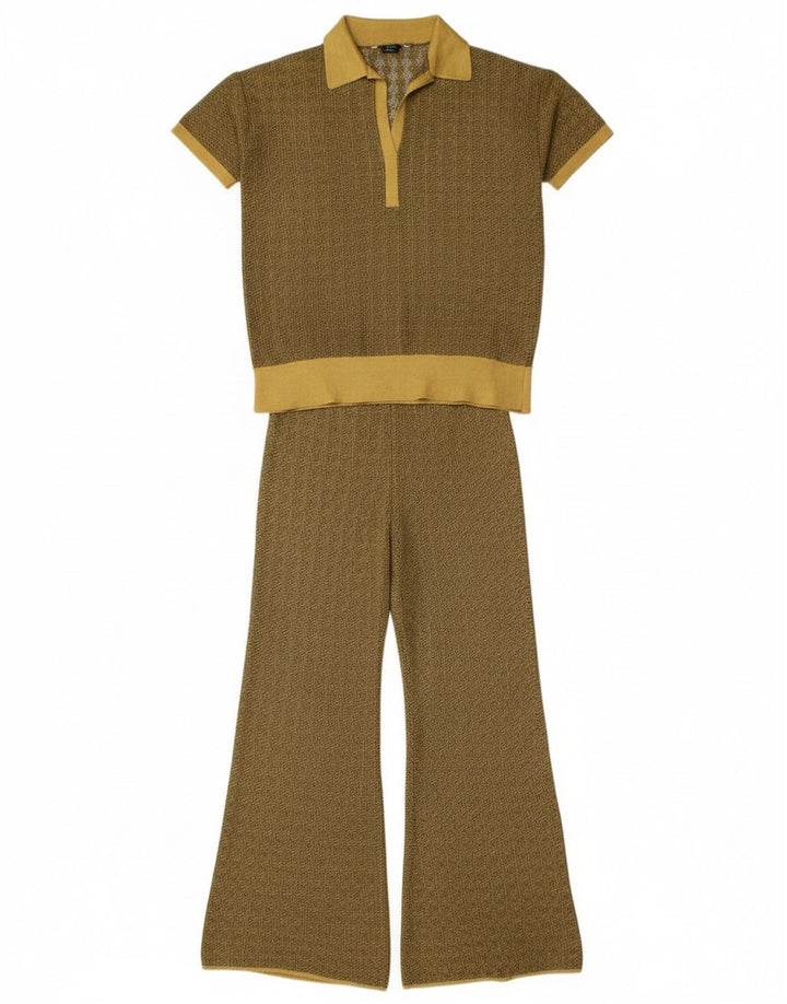 Zara Ensemble 2 pièces pour femme UK 12 Medium W28 L34 Kaki Polyester