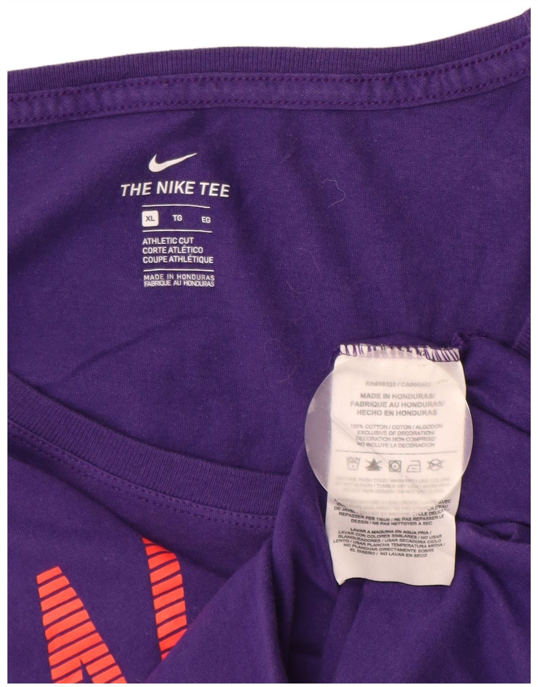 NIKE T-shirt graphique coupe athlétique pour femme UK 18 XL Violet Coton