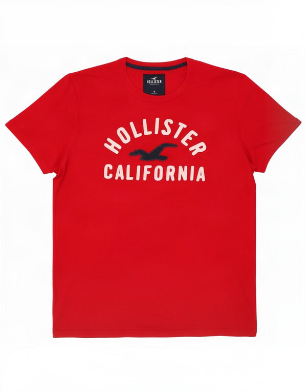 Hollister T-shirt graphique pour homme XL Rouge Coton