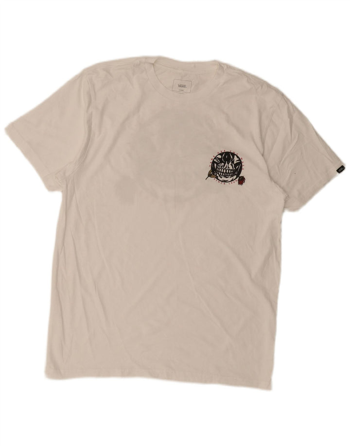 VANS T-shirt graphique coupe slim pour hommes, grand, blanc
