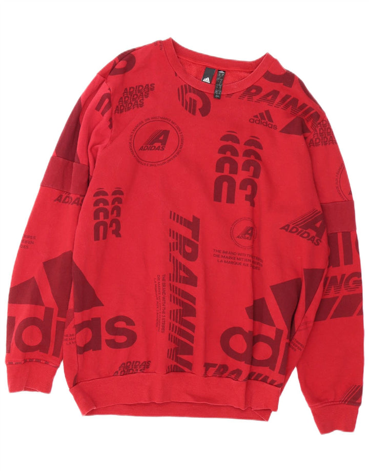 Adidas Sweat-shirt graphique pour homme XL Rouge Coton