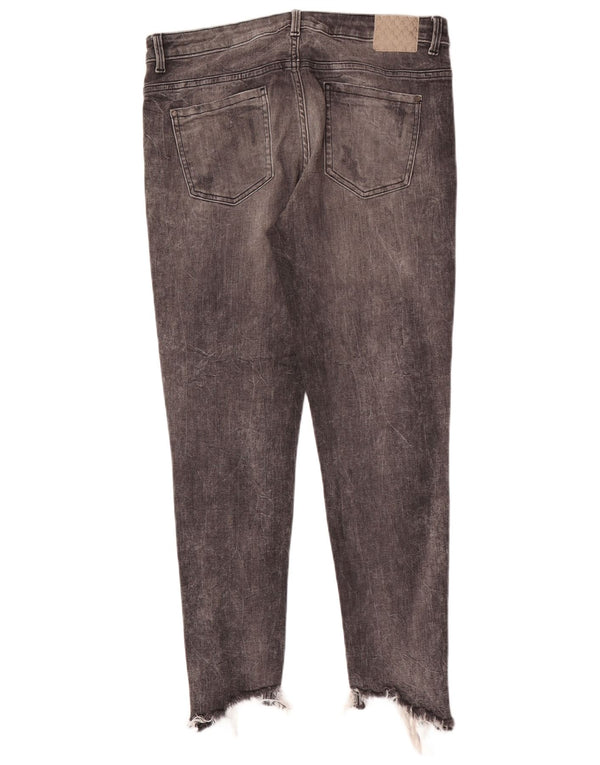Zara Jeans skinny en détresse pour femme EU 40 Medium W30 L27 Coton gris