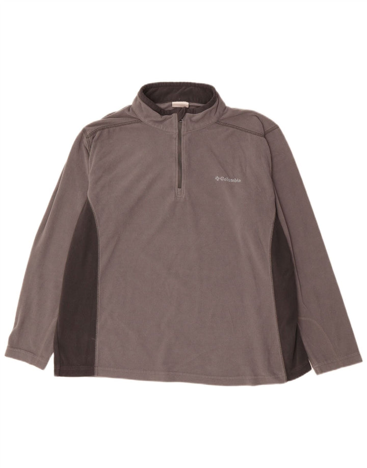 Columbia Pull polaire à col zippé pour homme XL Gris Colorblock Polyester