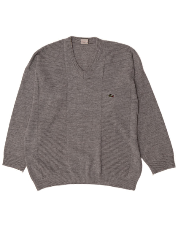 Lacoste Pull col V pour homme 2XL Gris Coton