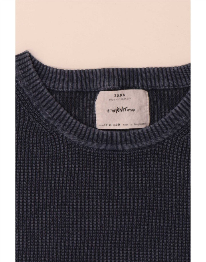 Pull ras du cou Zara garçon 13-14 ans bleu marine