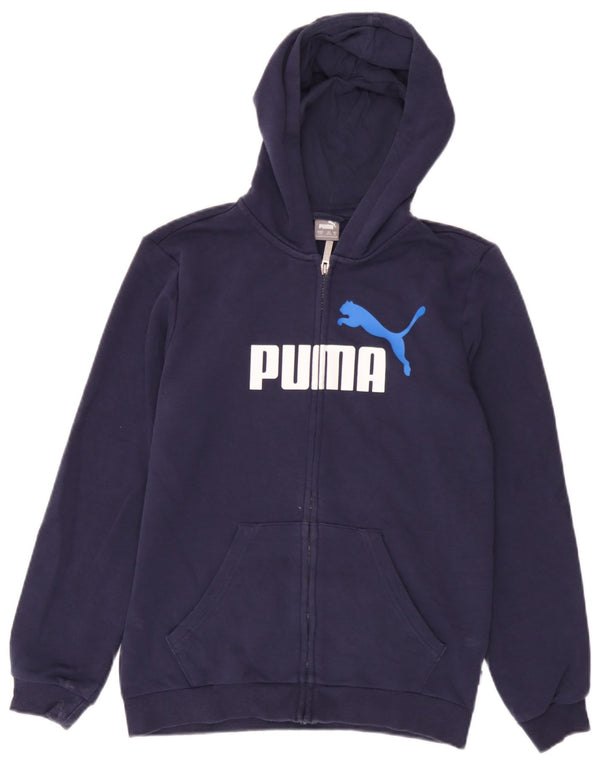Puma Pull à capuche graphique zippé garçon 13-14 ans Bleu marine Coton