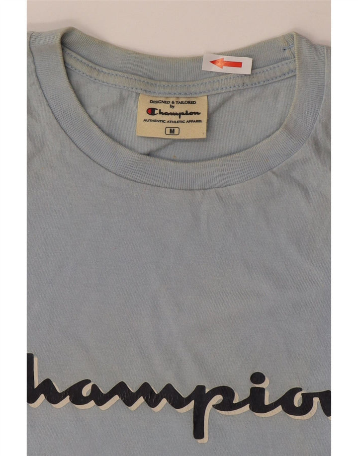 Champion T-Shirt Graphique Homme Bleu Moyen Rayé Coton
