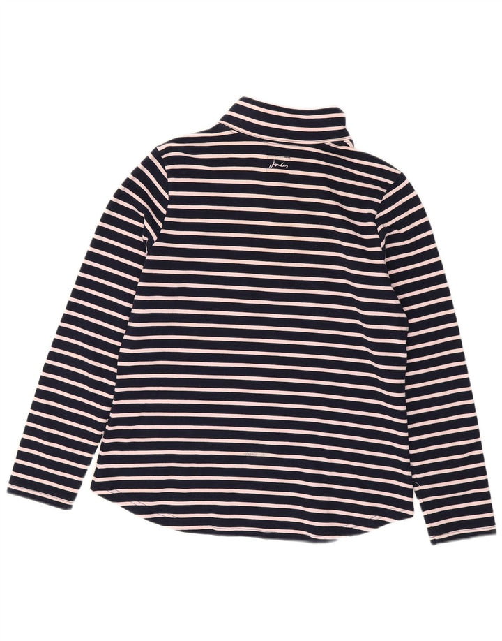 JOULES Sweat-shirt à col zippé pour femme UK 14 Large Bleu marine rayé