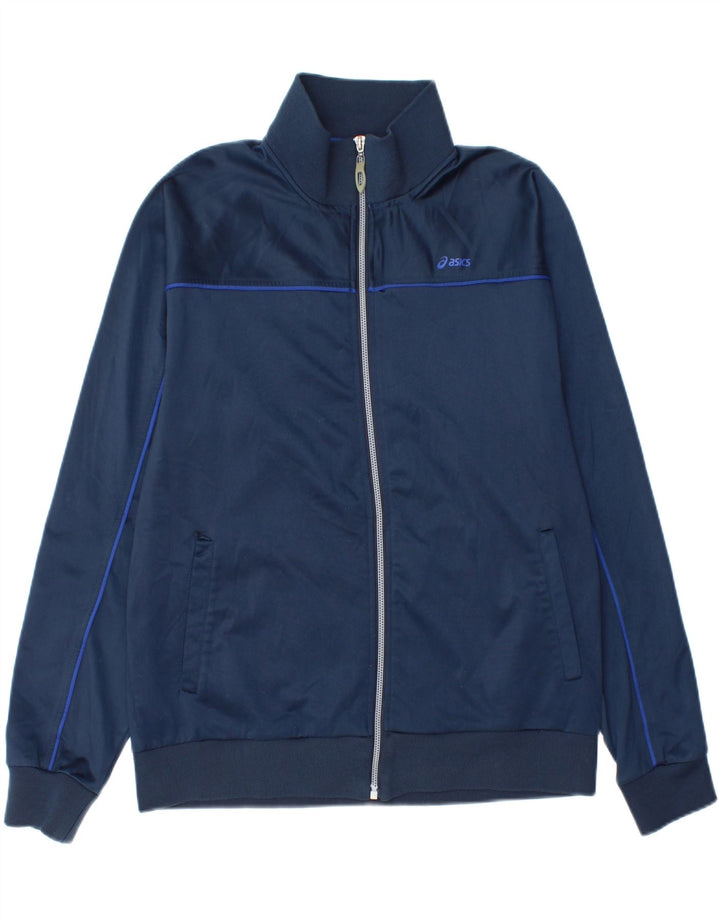 Asics Veste de survêtement pour homme XL Bleu marine Polyester