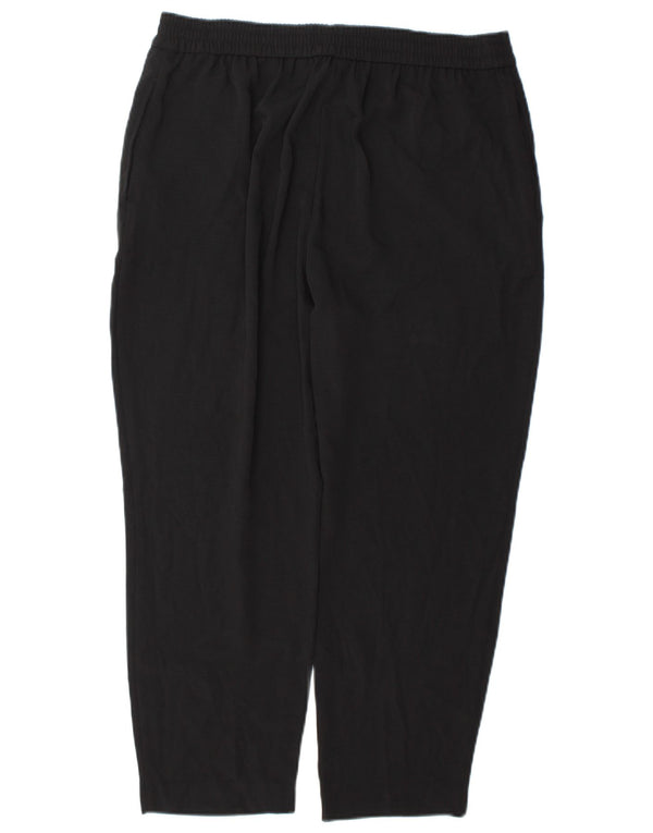 Zara Pantalon court taille haute pour femme Large W30 L25 Noir Polyester
