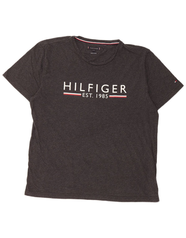 Tommy Hilfiger T-shirt graphique pour homme 2XL Gris Coton