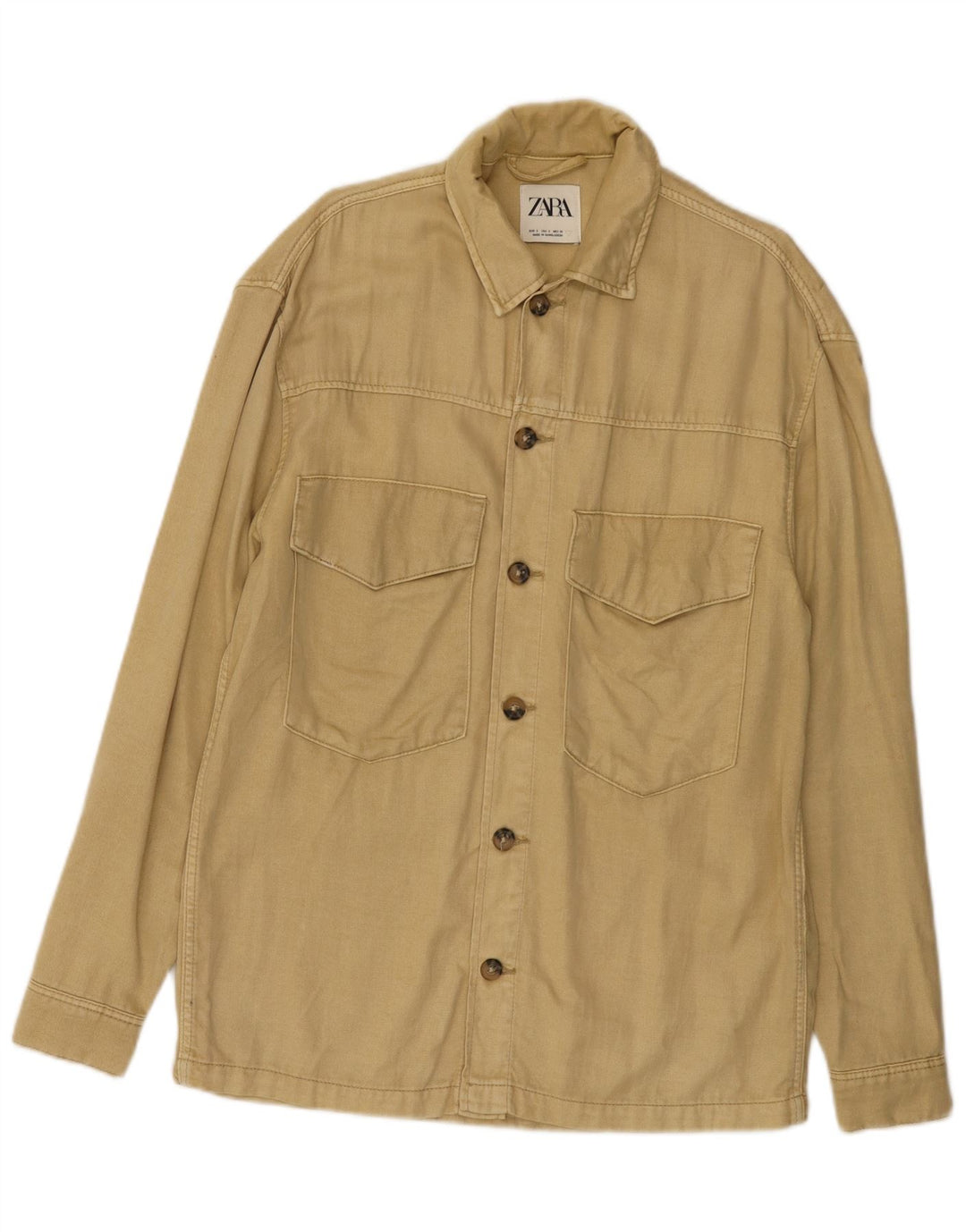 Zara Veste utilitaire pour homme UK 36 Petit Lyocell Beige