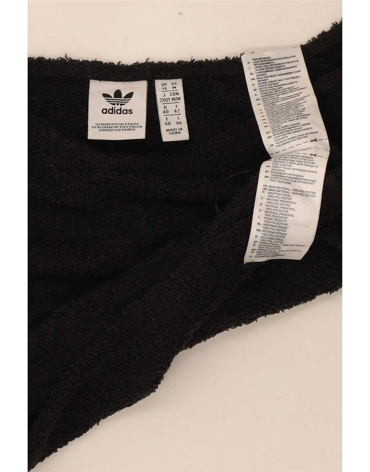 Adidas Haut court en polaire à épaules dénudées pour femme UK 14 Polyester noir moyen