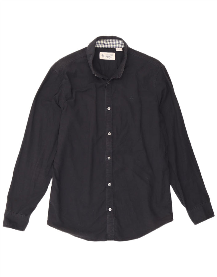 Chemise Homme Penguin Coton Noir Moyen