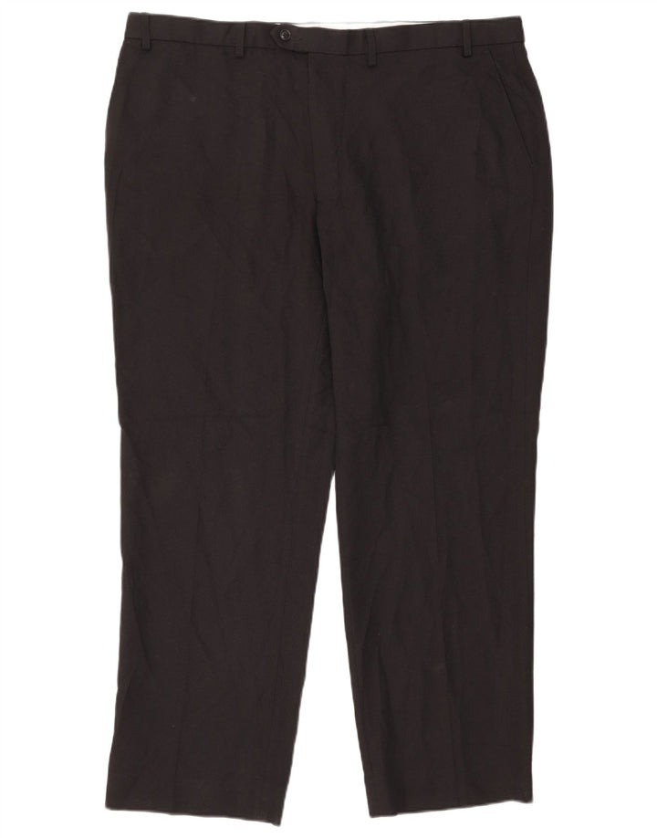 Marks & Spencer Pantalon de costume droit pour homme W42 L31 Noir Polyester