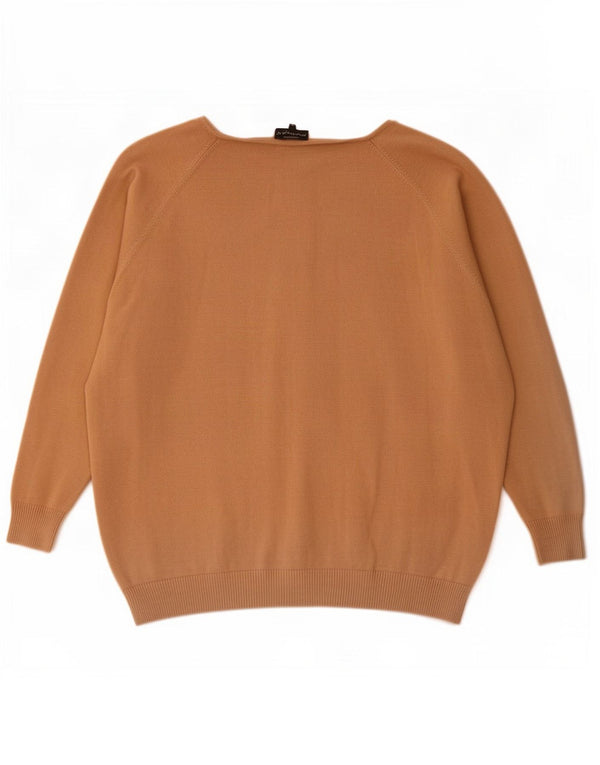 Phase Eight Pull coupe décontractée à col en V pour femme UK 16 Large Marron