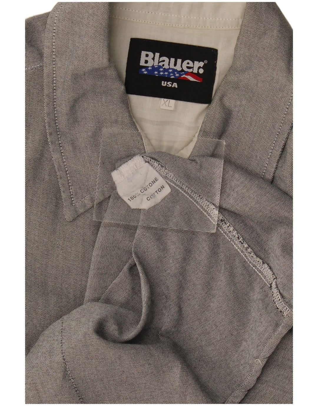Blauer Chemise à Manches Courtes Homme XL Gris Coton