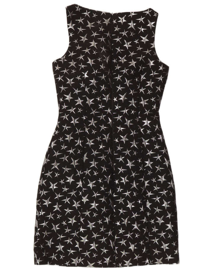WAREHOUSE Robe fourreau à motif abstrait pour femme UK 8 Small Noir